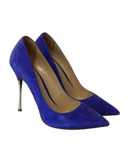 Nicholas Kirkwood Pumps mit spitzer Zehenpartie aus blauem Wildleder - Image 3