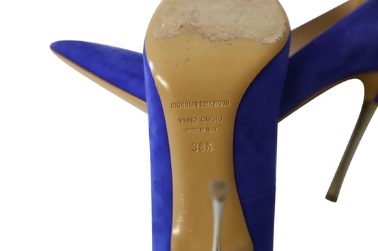 Nicholas Kirkwood Pumps mit spitzer Zehenpartie aus blauem Wildleder - Image 6