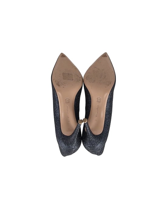 Gianvito Rossi Ellipsis 85 Pumps in Marineblau-Glitzer - Image 5