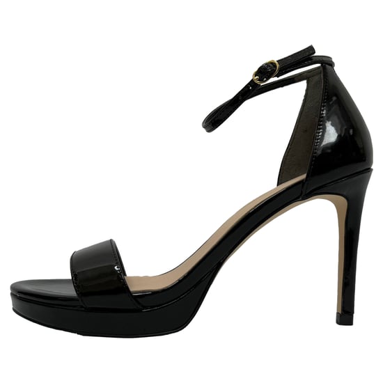 Stuart Weitzman Nudist Plateausandalen aus schwarzem Lackleder - Image 4