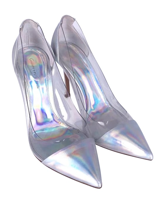 Gianvito Rossi Plexi-Laser-Pumps in Silber-Lack - Image 2