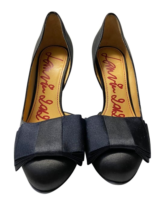 Lanvin Bow Pumps 120 aus schwarzem Satinleder - Image 2