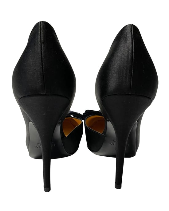Lanvin Bow Pumps 120 aus schwarzem Satinleder - Image 4