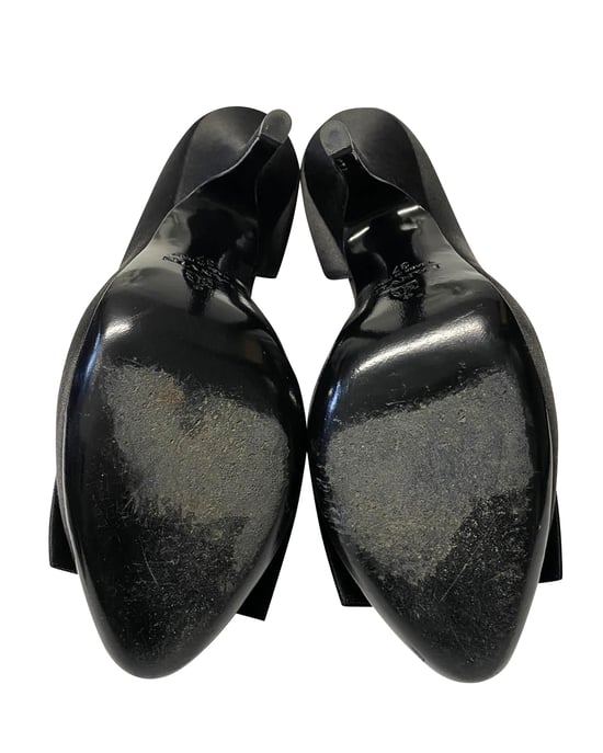 Lanvin Bow Pumps 120 aus schwarzem Satinleder - Image 5