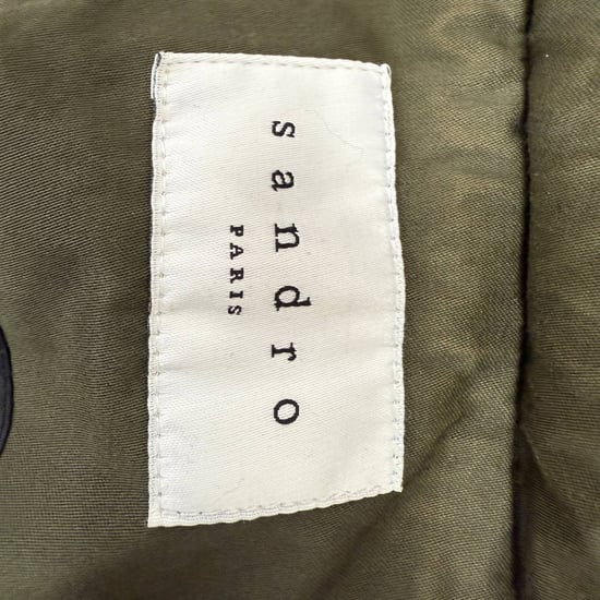 Sandro Paris Regenjacke mit Reißverschluss aus olivgrüner Baumwolle - Image 4