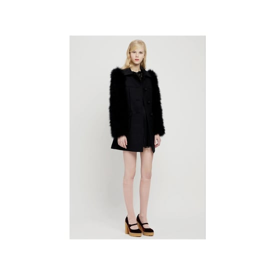 Red Valentino – Wollmantel mit Animal-Feder-Ärmeln – 10er - Image 2