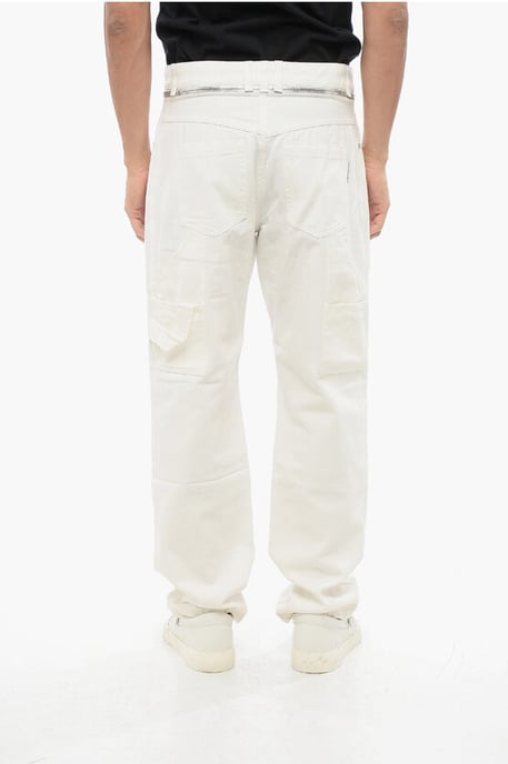 Straight Fit Cargo Jeans mit Reißverschlussdetail 22 cm in Weiß - Image 2