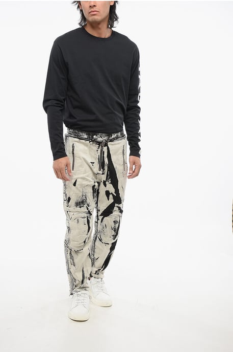 Bikerjeans mit Acid-Wash-Effekt und Knöchelreißverschluss 16 cm in Schwarz & Weiß - Image 4