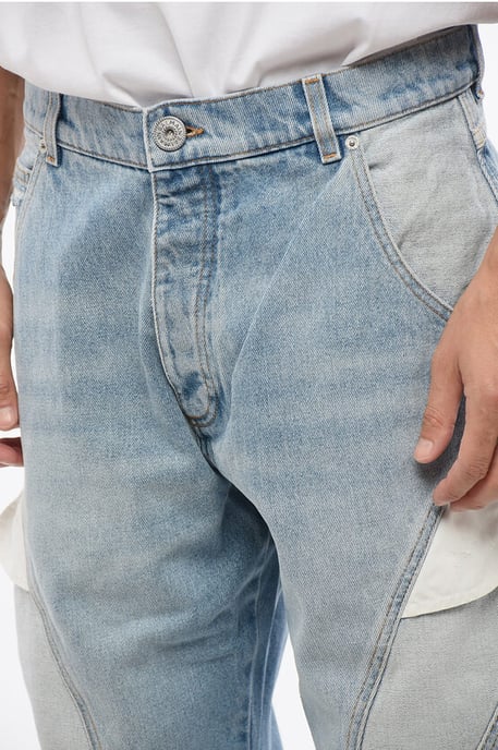 Loose Fit Jeans mit Kontrastdetails 26cm in Blau - Image 3