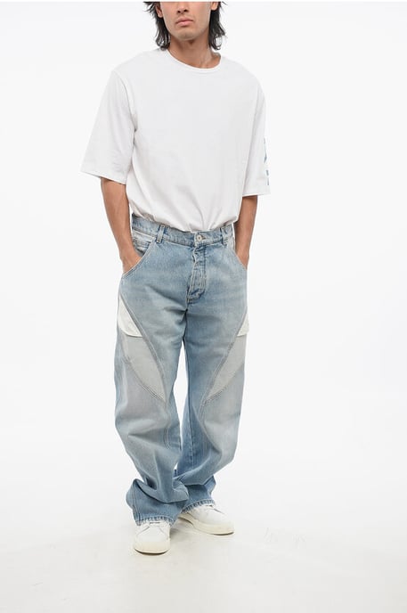 Loose Fit Jeans mit Kontrastdetails 26cm in Blau - Image 4