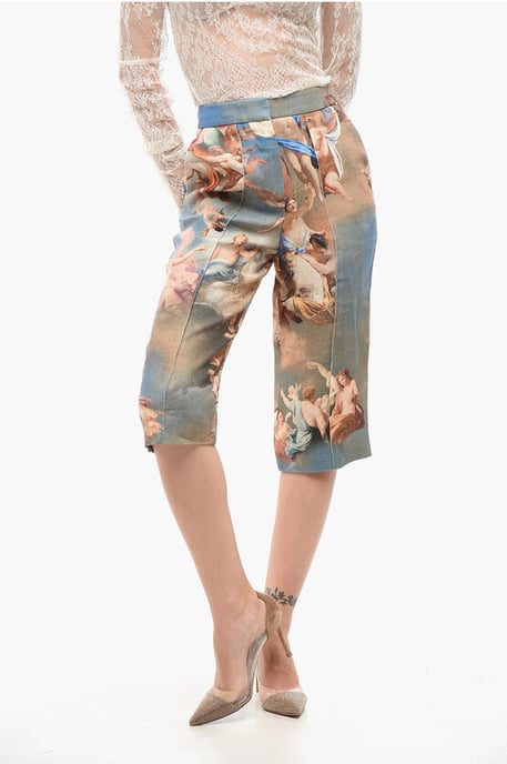 Gemusterte Bermudashorts aus Leinen in Mehrfarbig - Image 1