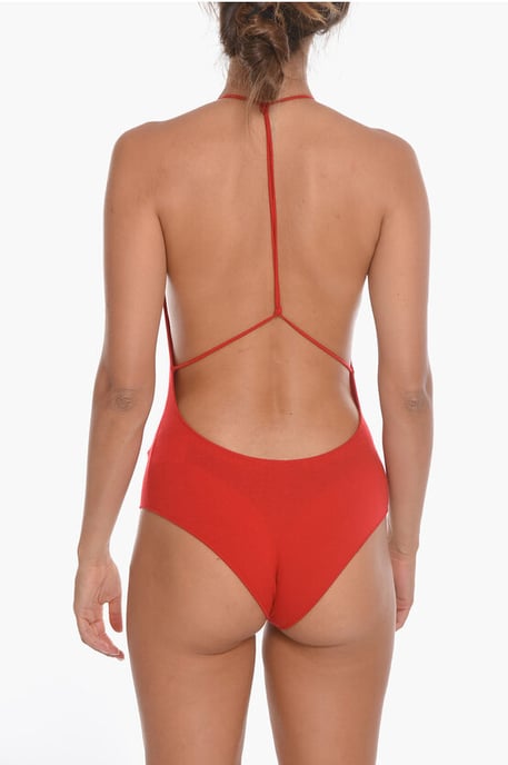 COSY Bodysuit ohne Rücken aus Kaschmirmischung in Rot - Image 2