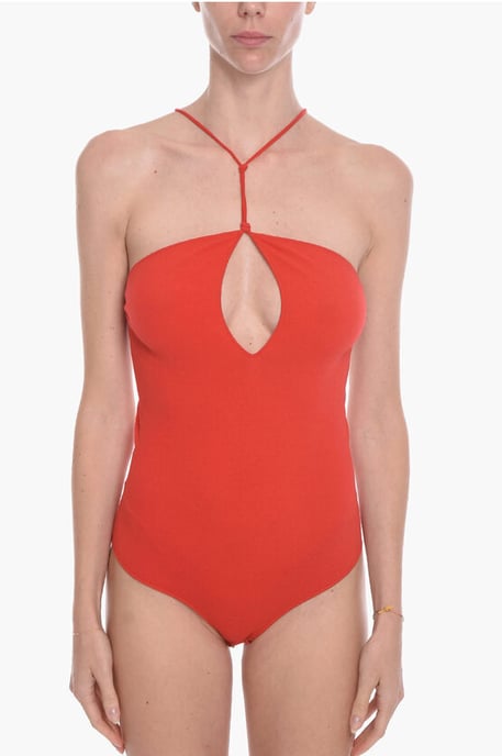 GAUGE Bodysuit ohne Rücken aus Kaschmirmischung in Rot - Image 1