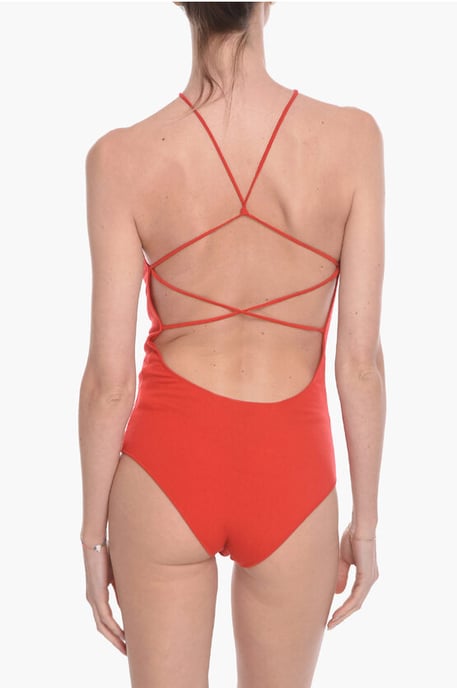 GAUGE Bodysuit ohne Rücken aus Kaschmirmischung in Rot - Image 2