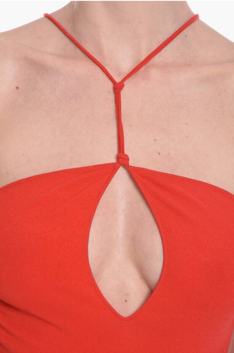 GAUGE Bodysuit ohne Rücken aus Kaschmirmischung in Rot - Image 3