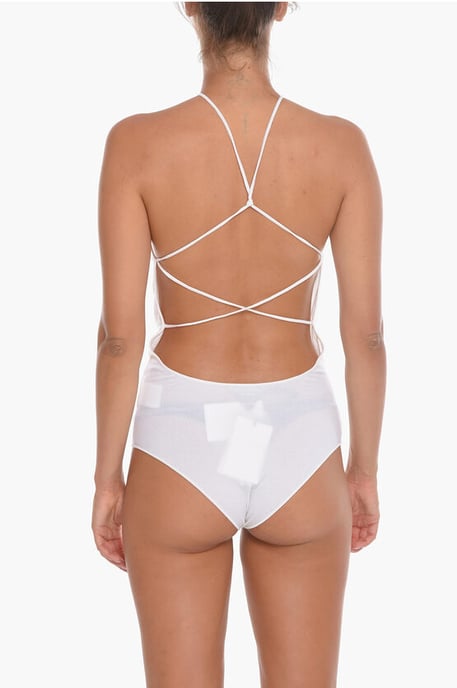 GAUGE Bodysuit ohne Rücken aus Kaschmirmischung in Weiß - Image 2
