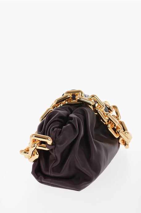 Ledertasche THE CHAIN POUCH mit Magnetverschluss in Burgunderrot - Image 2