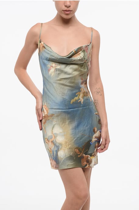 Gemustertes Satin-Minikleid in Mehrfarbig - Image 4