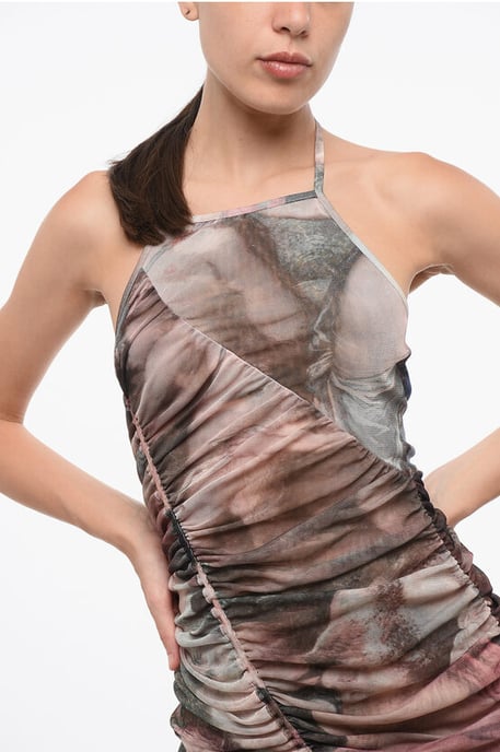 Drapiertes Neckholder-Kleid aus Tüll in Mehrfarbig - Image 3