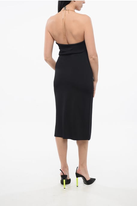 Viskosekleid mit Metallkette in Schwarz - Image 2