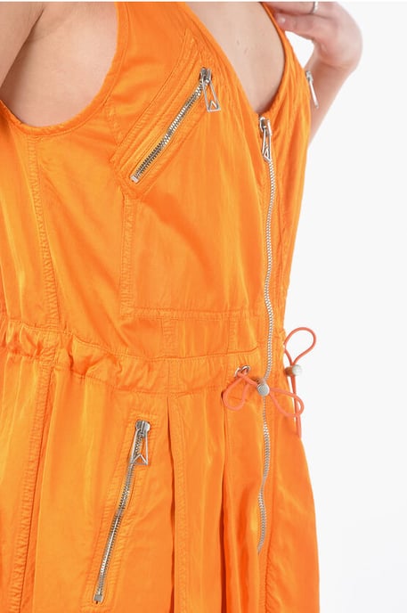 Mini-Utility-Kleid mit durchgehendem Reißverschluss in Orange - Image 3