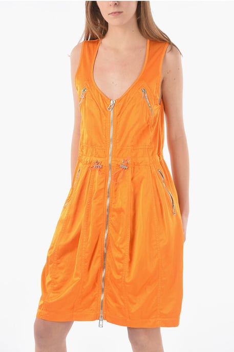 Mini-Utility-Kleid mit durchgehendem Reißverschluss in Orange - Image 4