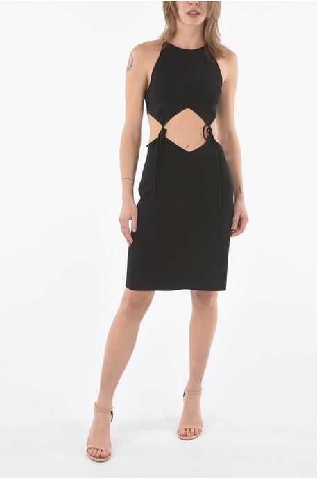 Minikleid mit Cut-Out-Detail und Spitze in Schwarz - Image 1