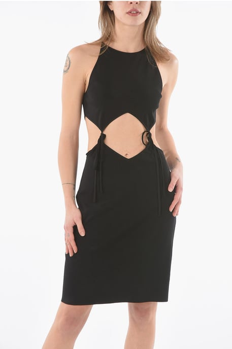Minikleid mit Cut-Out-Detail und Spitze in Schwarz - Image 4