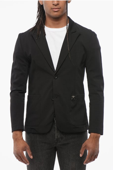 Ungefütterter einreihiger WOE-Blazer in Schwarz - Image 1