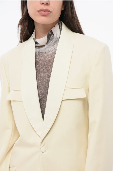 MM0 – Wollblazer mit 2 Knöpfen und Pattentaschen in Beige - Image 3