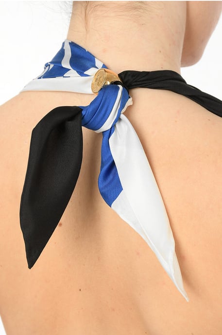 Drapiertes ZEBRA Neckholder-Kleid in Blau - Image 4