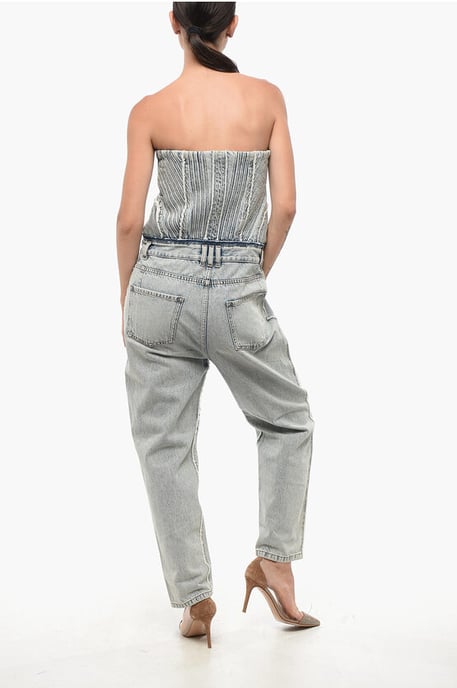 Ärmelloser Jeans-Jumpsuit in Blau - Image 2