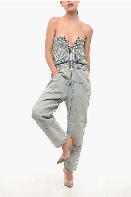 Ärmelloser Jeans-Jumpsuit in Blau - Image 4