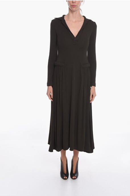 SALON 01 Jersey Langarm Maxikleid in Braun - Image 1