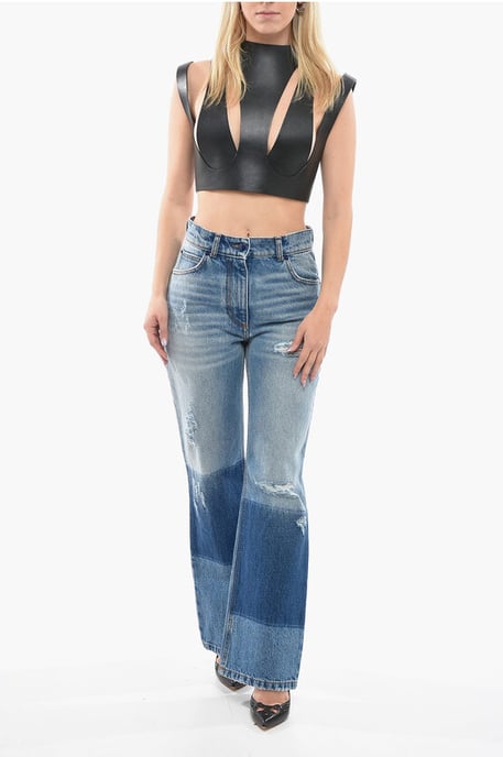 Ledertop mit Cut-outs in Schwarz - Image 4