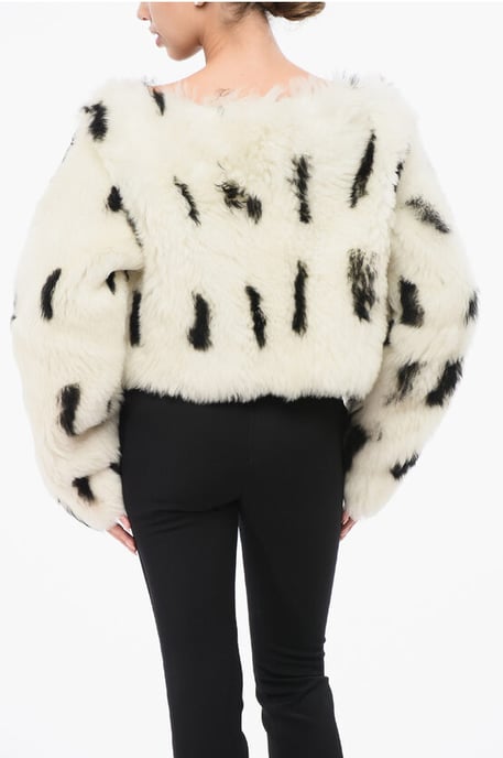 Off-Shoulder-Top aus Öko-Fell in Weiß - Image 2