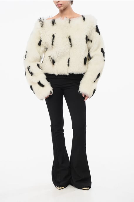 Off-Shoulder-Top aus Öko-Fell in Weiß - Image 4