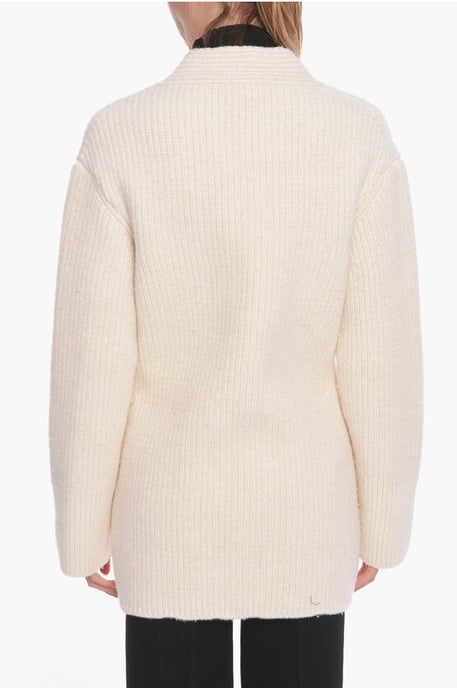 Gerippter Cardigan aus Kaschmirmischung in Weiß - Image 2