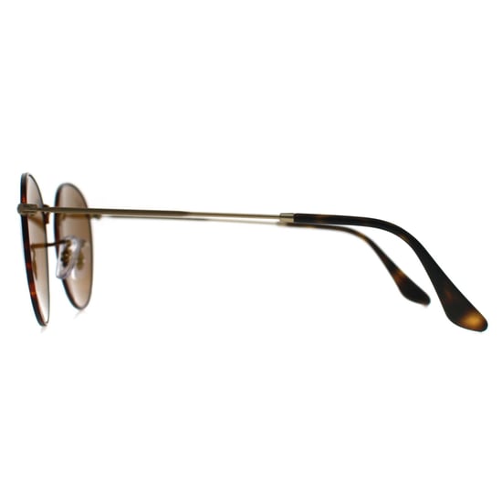 Ray-Ban Round Metal 3447 927533 Sonnenbrille in mattem Havanna auf mattem Goldbraun - Image 3