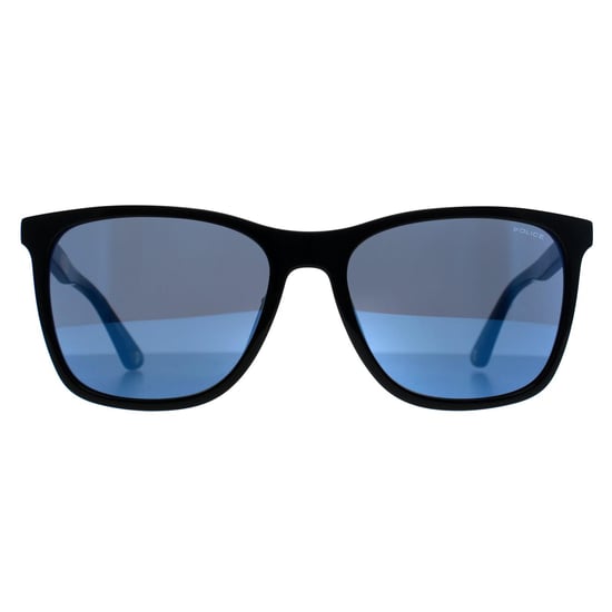 Police SPL872N Origins 1 700B glänzend schwarzer Rauch Spiegel blaue Sonnenbrille - Image 1