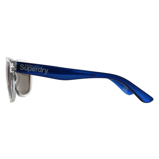 Superdry Rockstar 175 Glanz klarer Kristall und blauer Kristall blauer Spiegel Sonnenbrille - Image 3
