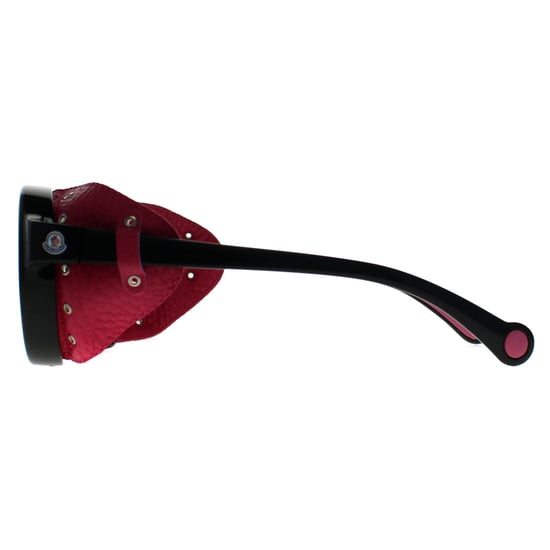 Moncler ML0046 01C glänzend schwarz rosa Rauch Spiegel Sonnenbrille - Image 3