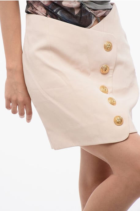 Balmain Einfarbiger Minirock mit Zierknöpfen - Rosa - Image 3