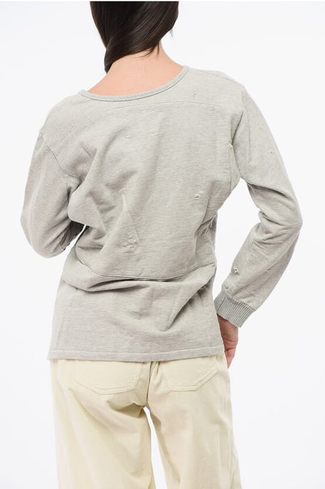 MM1 MM10 – Graues Sweatshirt mit Rundhalsausschnitt und 2 Knöpfen - Image 2