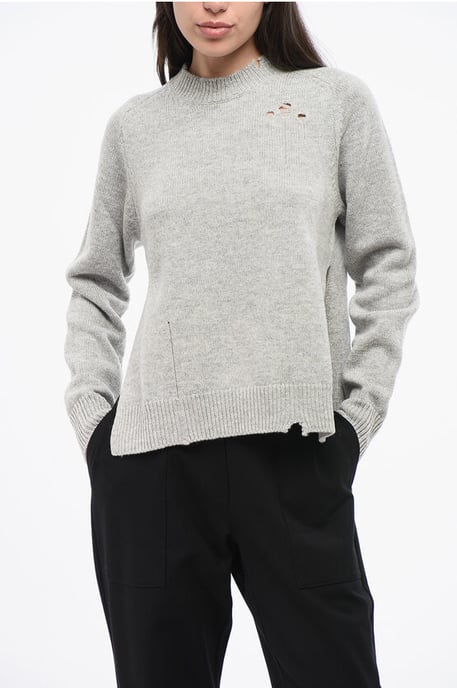 MM1 MM10 – Grauer Wollpullover mit Distressed-Effekt - Image 1