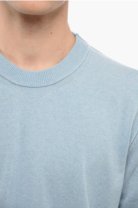 MM4 Kaschmirpullover mit Bündchen in Hellblau - Image 3