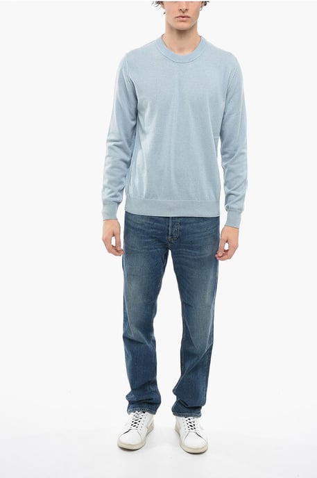 MM4 Kaschmirpullover mit Bündchen in Hellblau - Image 4