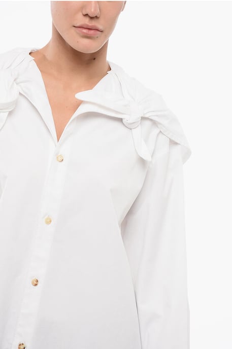 Oversize-Hemd mit Bindedetails in Weiß - Image 3
