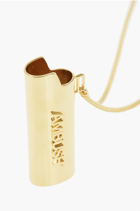 Halskette aus Metall mit goldenem Effekt und Feuerzeuggehäuse-Anhänger in Gold - Image 4