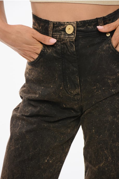 Straight Fit Jeans mit Acid-Wash-Effekt, 18 cm, in Braun, Schwarz - Image 3